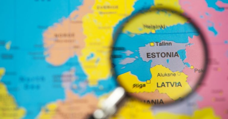 local da Estônia no mapa